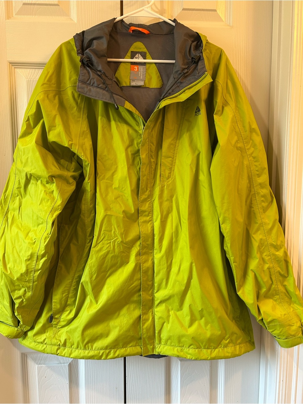 Nike Lime Green Hooded Rain Jacket 2x